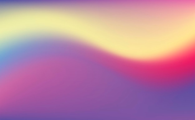 Abstract gradient background with a combination of blue, yellow, pink, purple and red colors, in the form of a wave pattern. copy space. Vector illustration