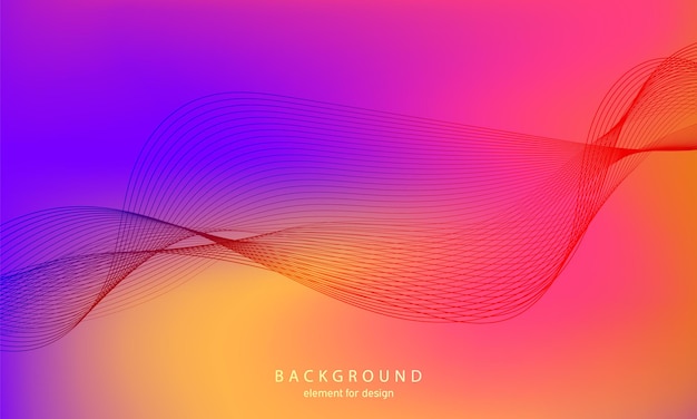 Abstract gradient background with wave element. Digital frequency track equalizer.