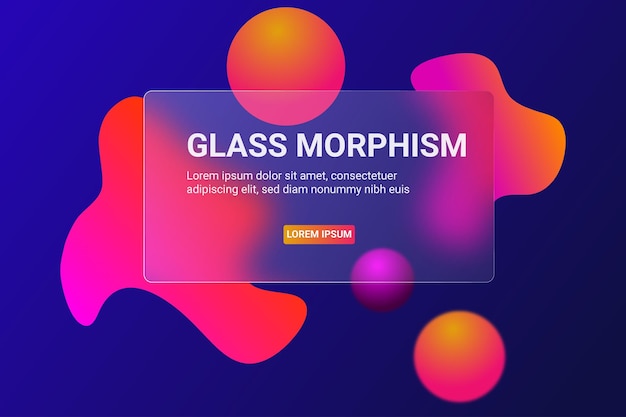 Abstract gradient blurred glassmorphism effect background