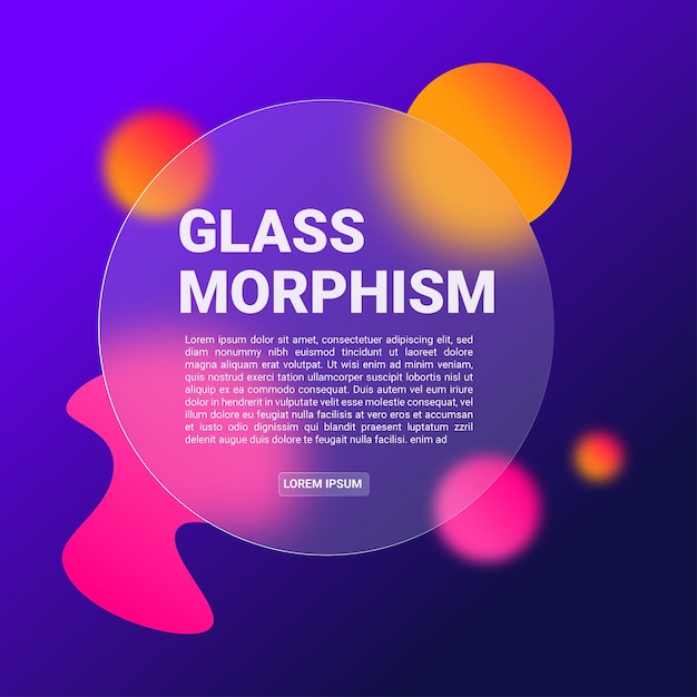 Abstract gradient circle blurred glassmorphism effect background