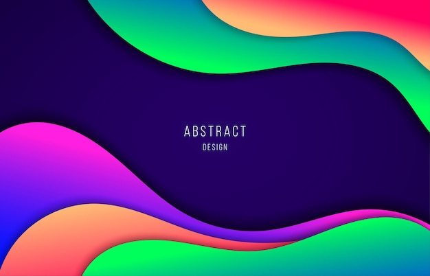 Abstract gradient colors design of fluid template style artwork. Movement style of wavy background.