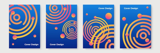 Abstract gradient geometric cover designs, trendy brochure templates, colorful futuristic posters. Vector illustration