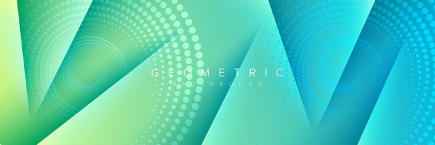 Abstract gradient geometric green blue color background cover designs trendy