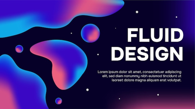 Vector abstract gradient liquid wavy shapes futuristic banner fluid background modern