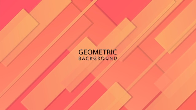 Abstract Gradient Orange Background With Geometric Square Shape