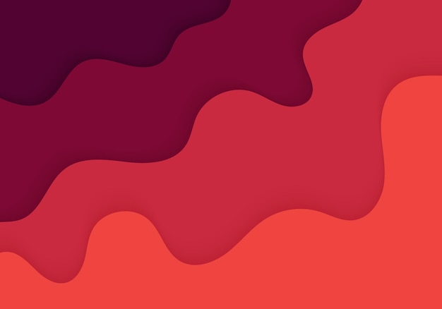 Abstract gradient red and magenta wavy pattern design with papercut design and shadow background.