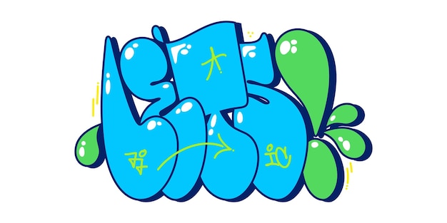 Vector abstract graffiti style street art word lets lettering vector illustration template