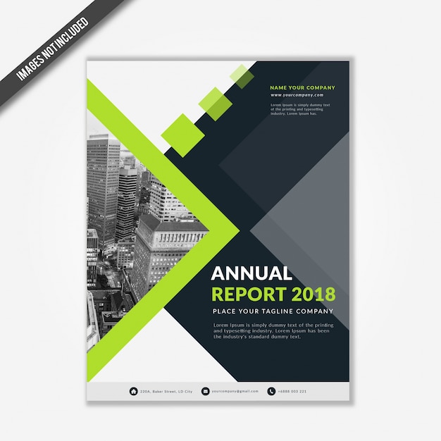 Abstract green annual report company 2018 cover template