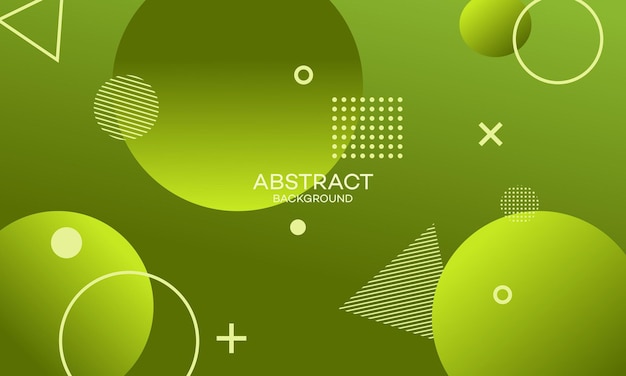 Vector abstract green background with geometric shapes and gradient