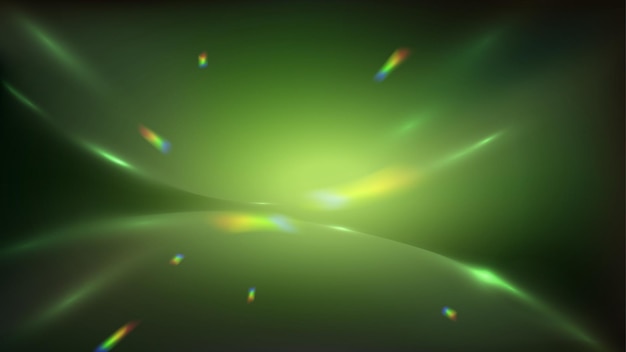 Abstract green background with lights and beams