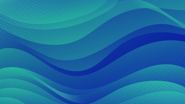 Abstract green blue Background with Wavy Shapessuitable for website flyers posters