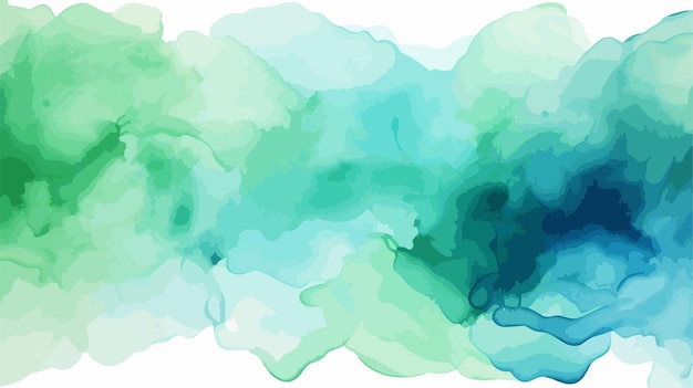 Vector abstract green and blue watercolor background