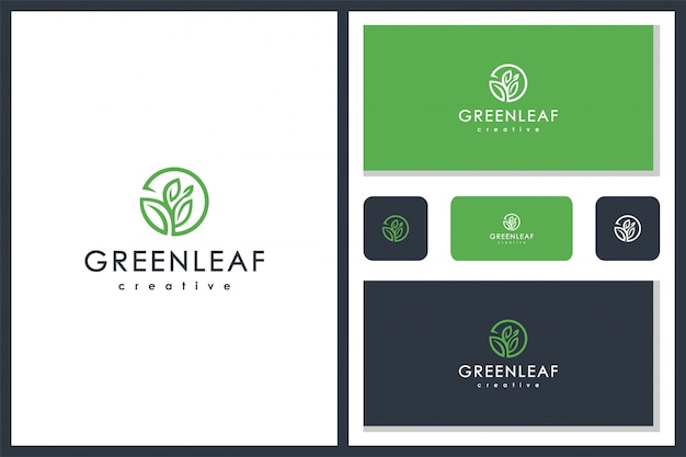 Abstract green leaf logo icon  design