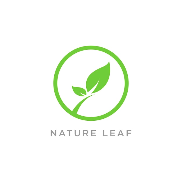 Abstract green leaf logo icon vector design garden Plant nature and ecology vector logo