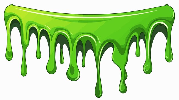 Vector abstract green slime drips and flowing illustration