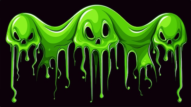 Vector abstract green slime drips and flowing illustration