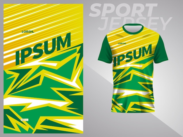 abstract green and yellow shirt sport jersey mockup template design