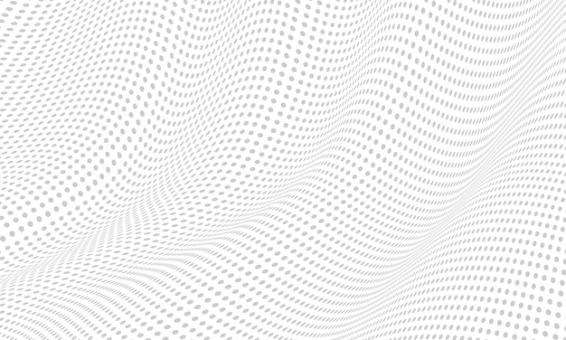 Abstract grey circle dots wave pattern on white design modern technology background vector