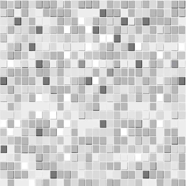 Vector abstract grey and white square pattern pixelated background tile texture