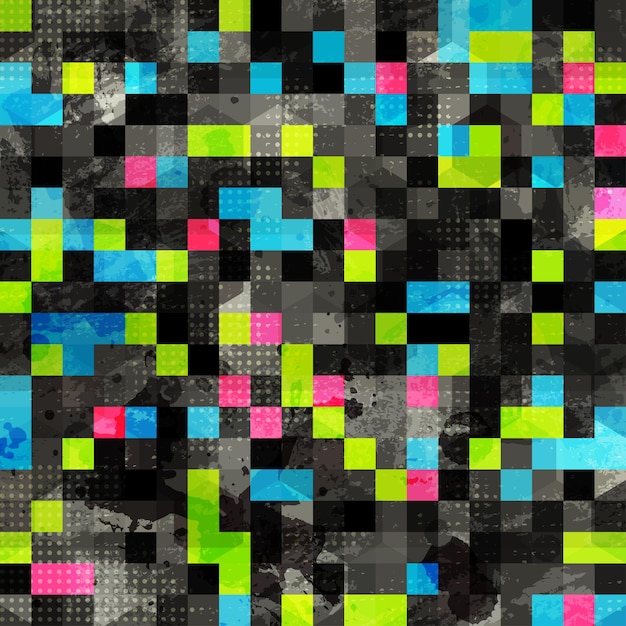 Abstract grunge pixel seamless