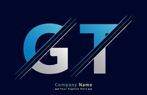 Vector abstract gt letter logo design template vector logo illustration