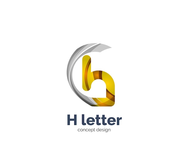 Abstract H geometric letter logo template