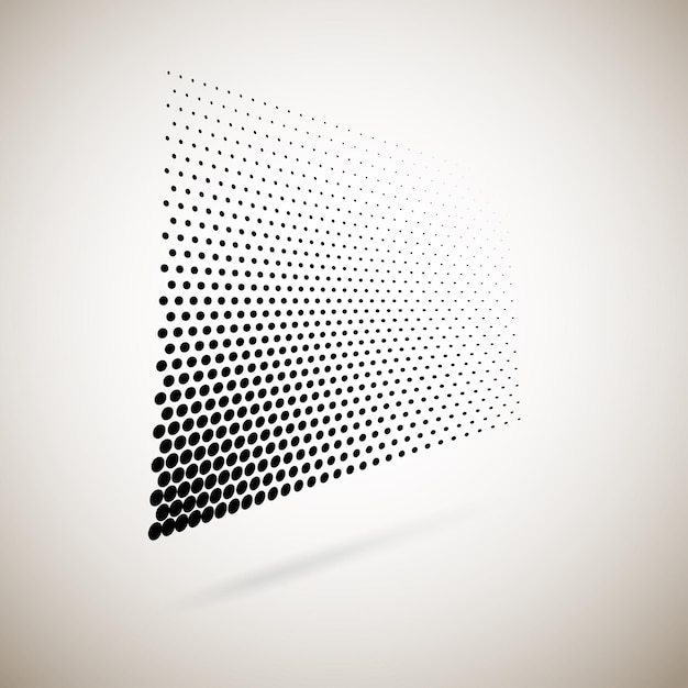 Abstract halftone dots with shadow