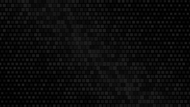 Abstract halftone gradient background of small squares, gray on black