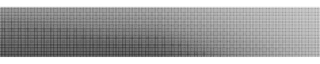 Abstract halftone gradient horizontal banner in black and white colors