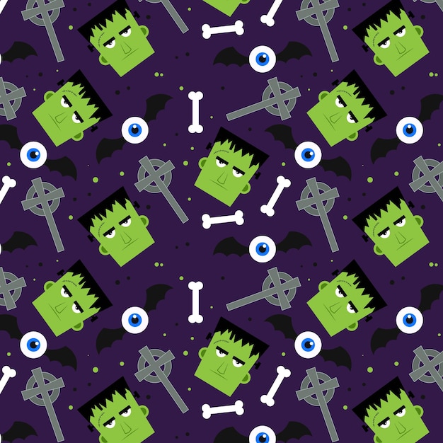 Abstract halloween pattern design background. Vector illustration.