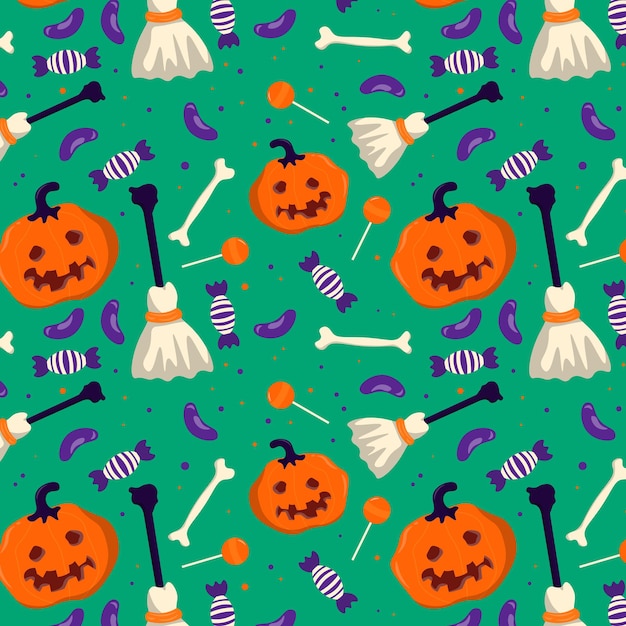 Abstract halloween pattern design background. Vector illustration.