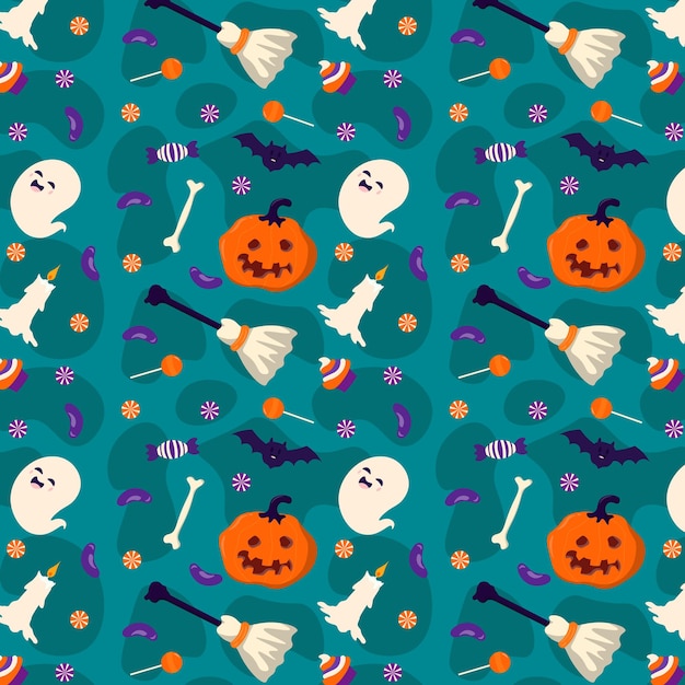 Abstract halloween pattern design background. Vector illustration.