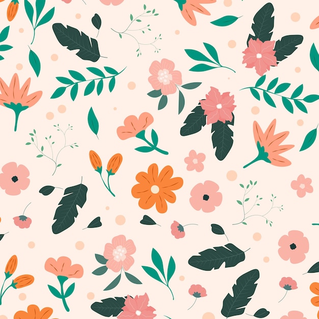 Abstract hand draw floral pattern background. Vector illustration.