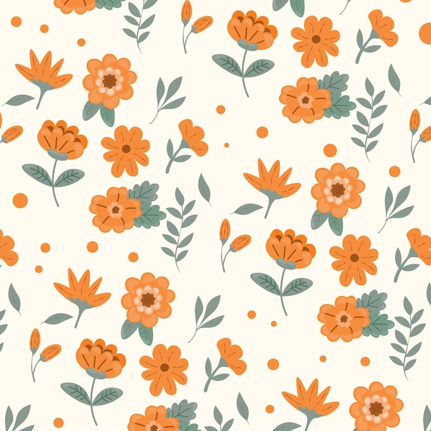 Abstract hand draw floral pattern background. Vector illustration.