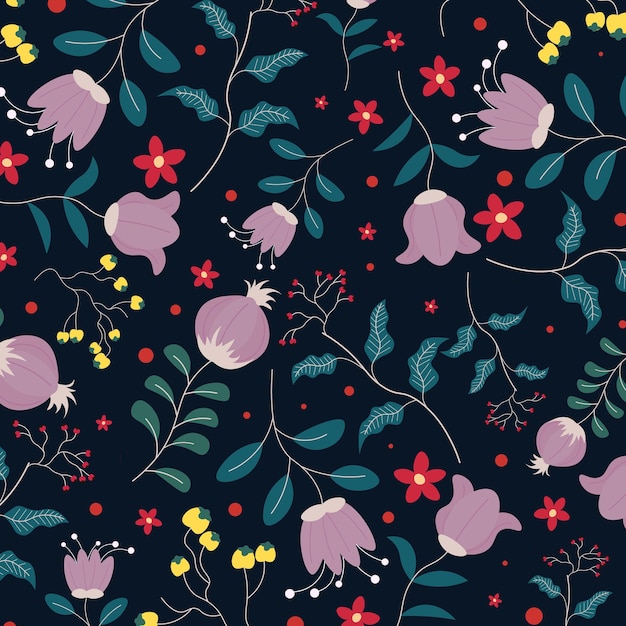 Abstract hand draw floral pattern background. Vector illustration.