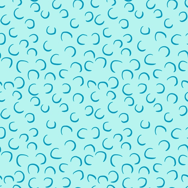 Abstract hand drawn doodle curly  seamless pattern. Round messy background.