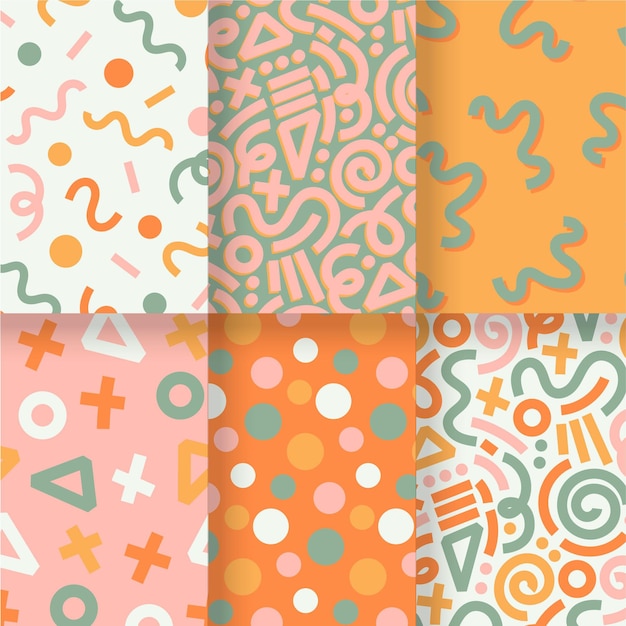 Abstract hand drawn pattern pack template