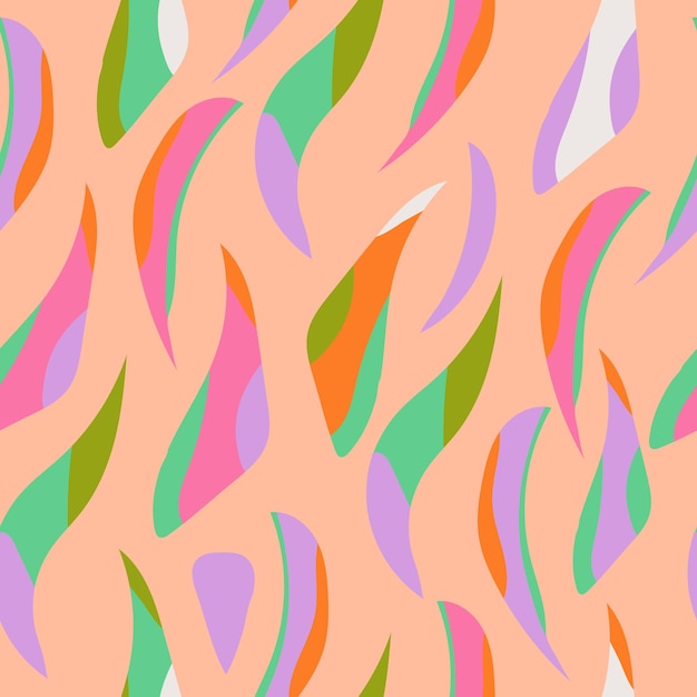 Abstract hand drawn seamless pattern with vibrant colors