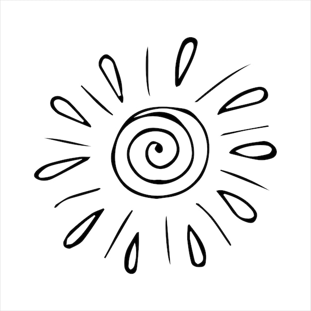 Abstract hand drawn sun or star in doodle style single doodle element