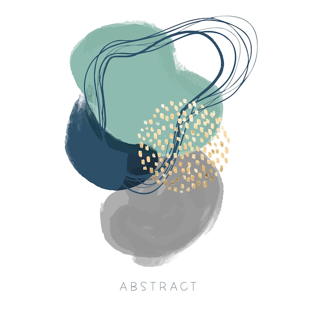 Abstract hand painted composition hand drawn vector art