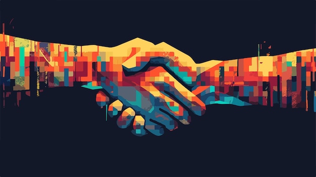 Vector abstract handshake icon vector illustration