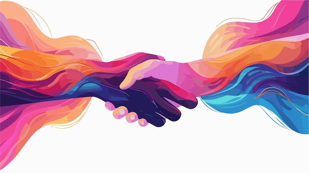 Abstract Handshake Vector Illustration Design for Business Concepts