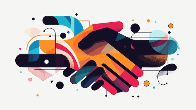 Abstract Handshake Vector Illustration Design for Business Concepts