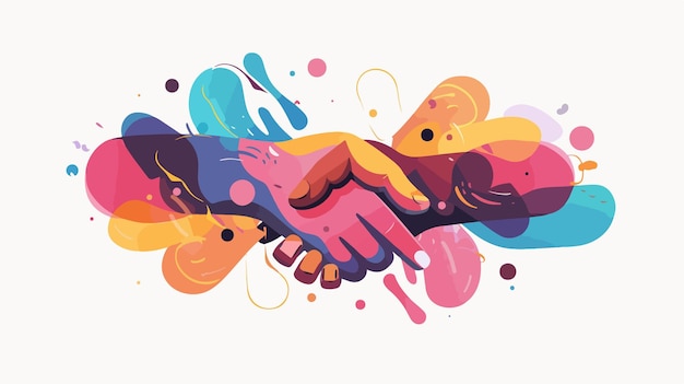 Abstract Handshake Vector Illustration Design for Business Concepts