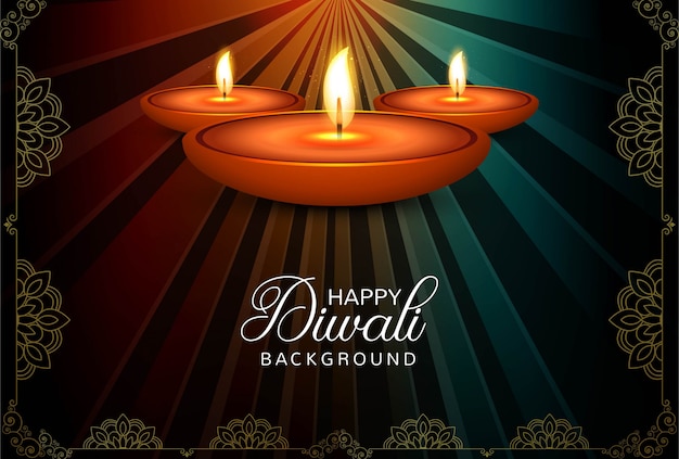 Abstract Happy Diwali festival card background vector