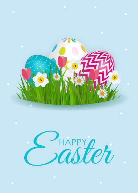 Abstract Happy Easter Template Holiday Background  Illustration