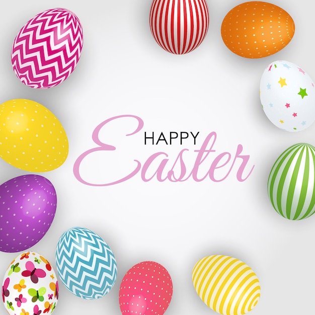 Abstract Happy Easter Template Holiday  Illustration