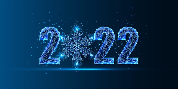 Abstract  happy new year digital web banner template with snowflake