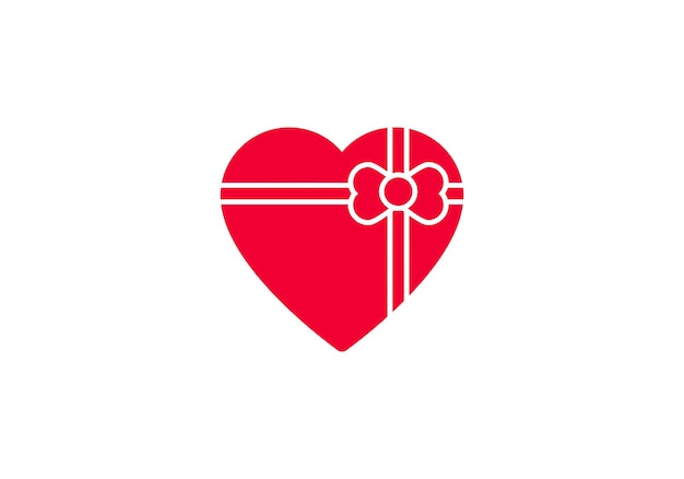 Abstract heart shape outline Vector illustration Red heart icon in flat style The heart as a symbol