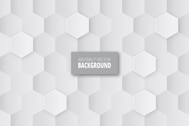 Abstract hexagon background. 3D Futuristic honeycomb mosaic white background.